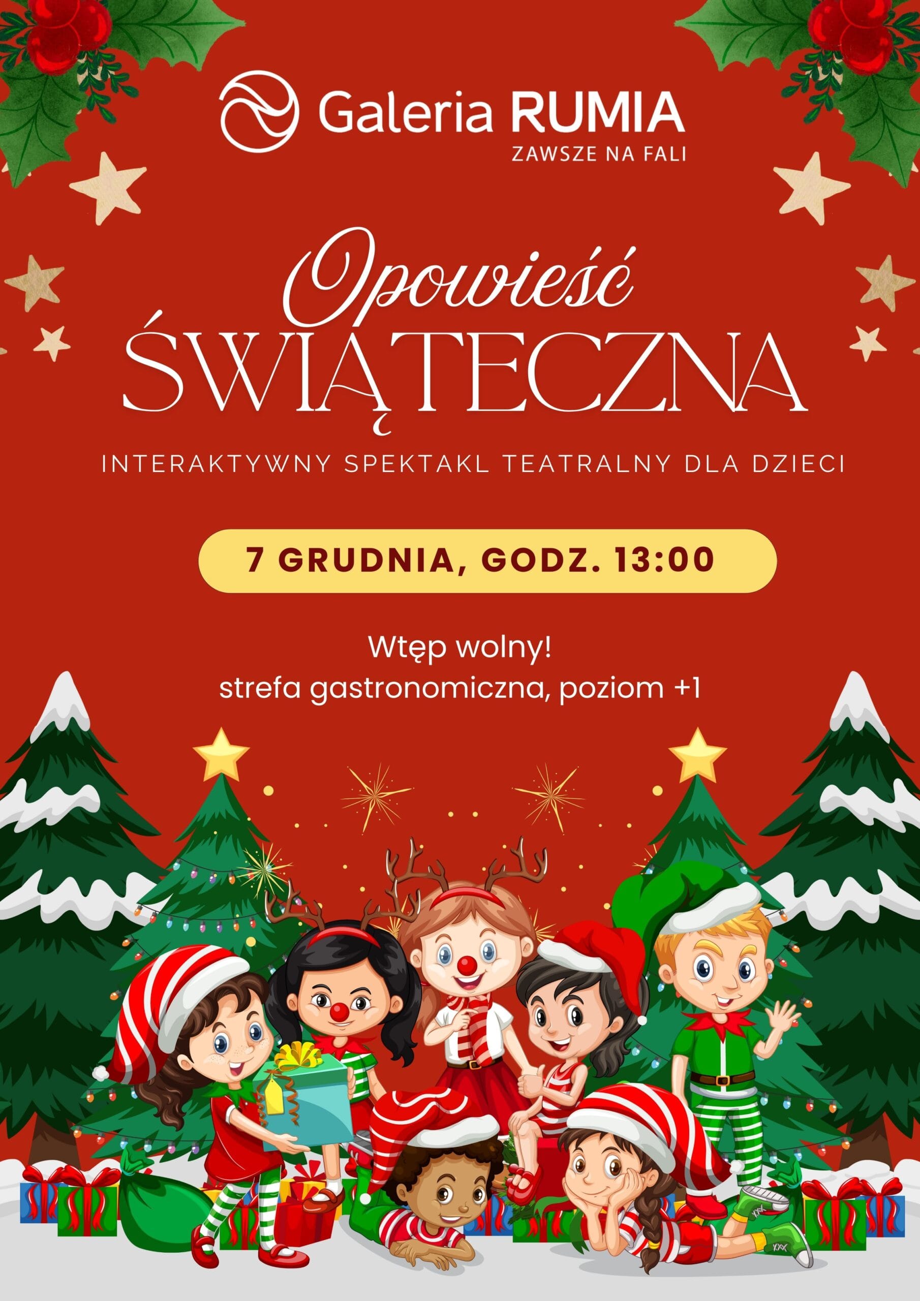 Interaktywny spektakl dla dzieci „Opowieść świąteczna” już 7 grudnia w Galerii Rumia!